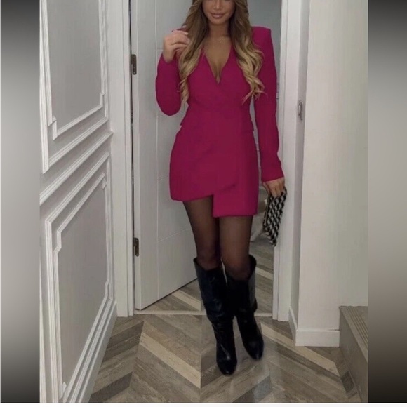 Zara hot pink blazer dress - Picture 2 of 10